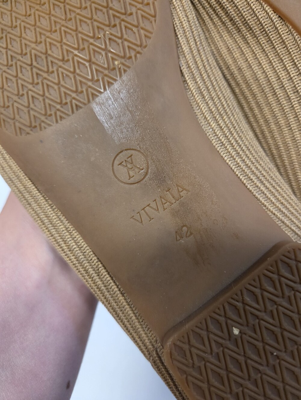 VIVAIA Margot Square Toe Knit Flats Nutmeg Beige Sustainable Comfort 42 10.5 - Picture 7 of 9